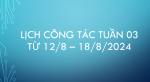 Lịch Công tác tuần 03, năm học 2024 - 2025