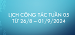 Lịch Công tác tuần 5, năm học 2024 -2025