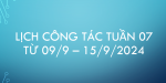 Lịch Công tác tuần 7, năm học 2024 - 2025