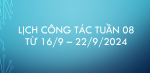 Lịch Công tác tuần 8, năm học 2024 - 2025