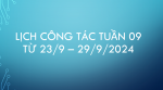 Lịch Công tác tuần 9, năm học 2024 - 2025