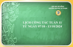 Lịch Công tác tuần 11, năm học 2024-2025