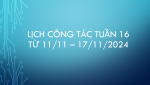 Lịch Công tác tuần 16, năm học 2024 - 2025