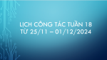 Lịch Công tác tuần 18, năm học 2024 - 2025