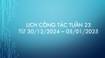 Lịch công tác tuần 23, năm học 2024-2025