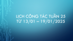 Lịch Công tác tuần 25, năm học 2024 - 2025