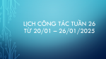 Lịch Công tác tuần 26, năm học 2024 - 2025