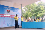 Anh Nguyễn Vinh San – Bí thư Đoàn thanh niên đọc diễn văn khai mạc giải đấu.